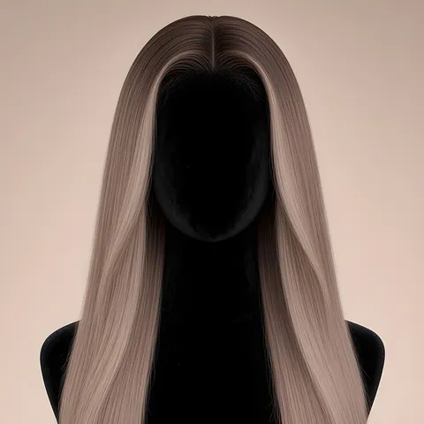 Justine, Lace front HD 13x5 · Dark-Rooted Mushroom Blonde Highlighted · liscio