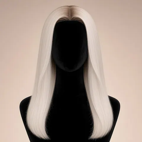 Laure, Lace front HD 13x5 · Rooted Icy Platinum Blonde · lisse