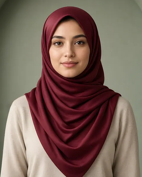 Bambus-Jersey-Hijab – Bordeaux – getragen