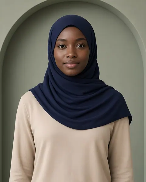 Hijab de punto de algodón – Marino – puesto