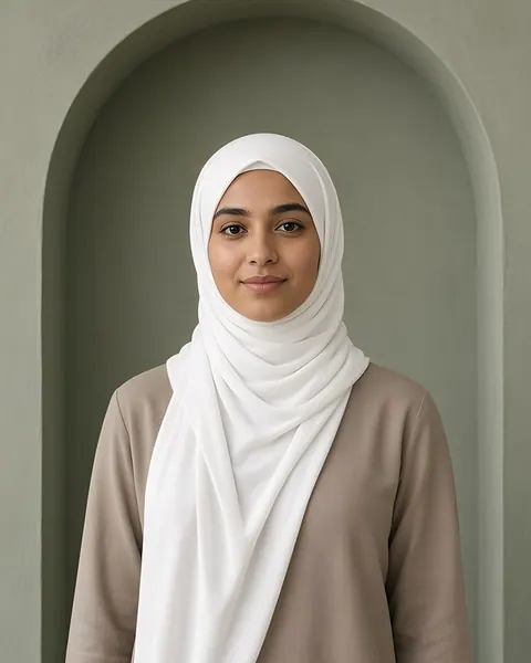 Hijab de punto de algodón – Blanco – puesto