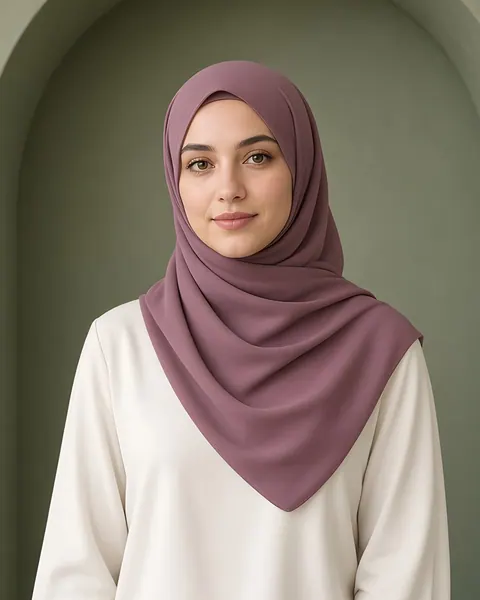 Hijab Crêpe Lux – Malva – puesto