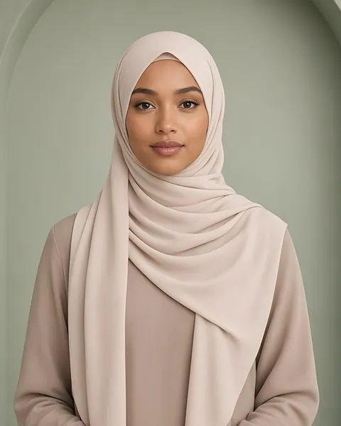 Crêpe Lux hijab – Pearl – worn