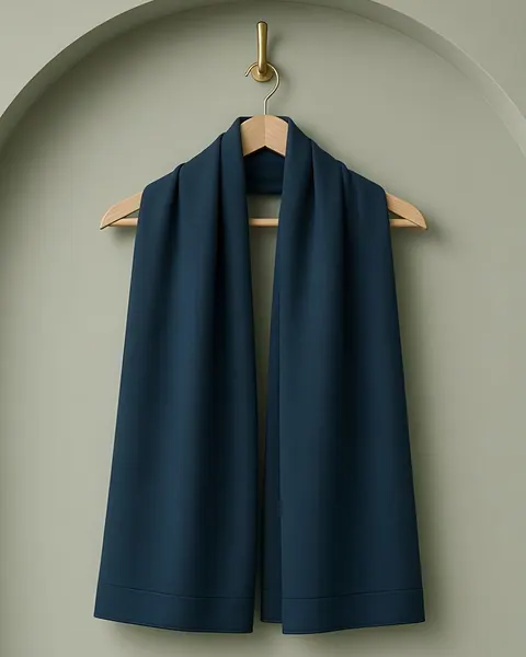 Hijab Crêpe Lux – Bleu pétrole – sur cintre