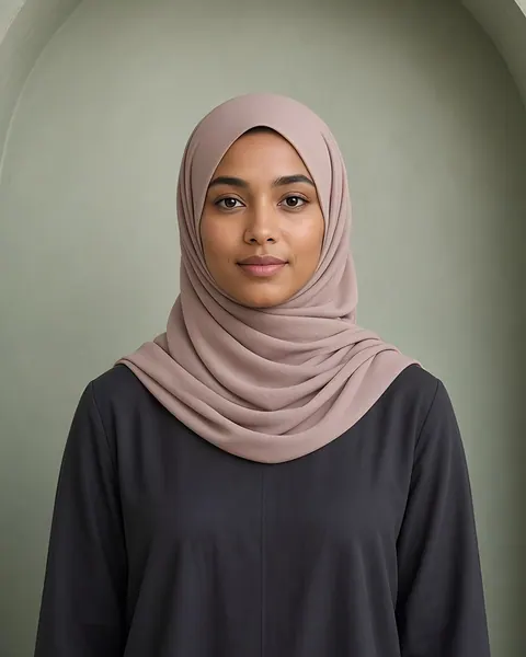 Hijab Crêpe Lux – Tortora rosato – indossato