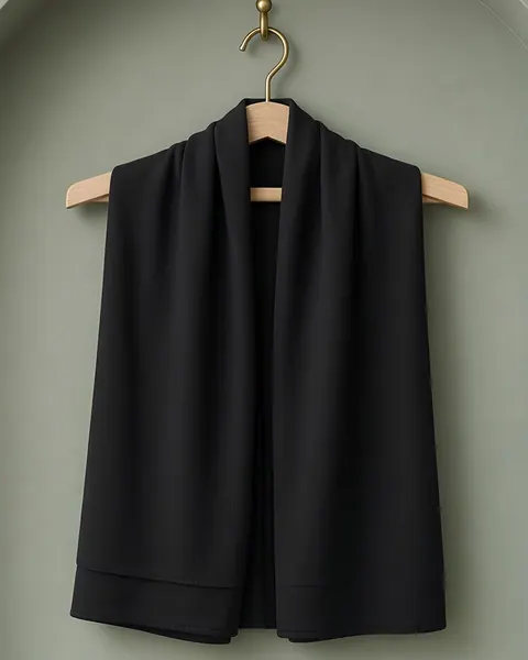 Hooded jersey hijab – Black, Black