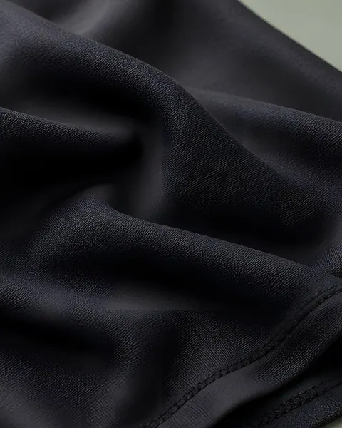 Hijab en jersey liquide – Noir – gros plan sur le tissu