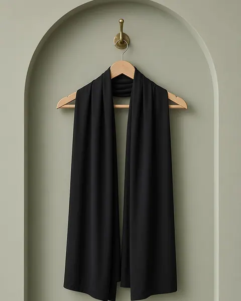 Hijab en jersey liquide – Noir – sur cintre
