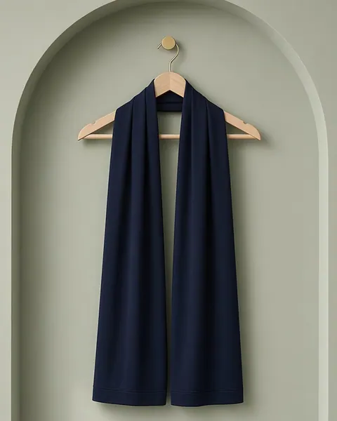 Liquid jersey hijab – Nachtblauw – aan een hanger