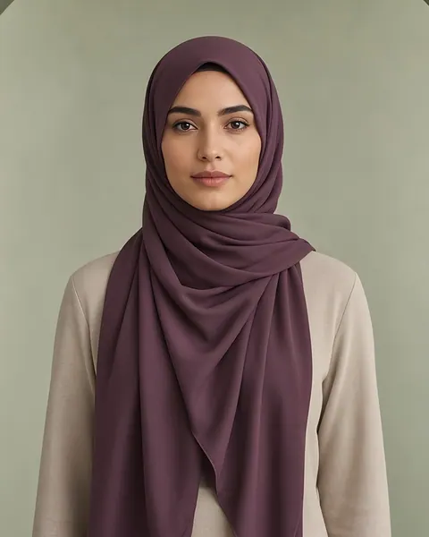 Hijab de punto líquido – Ciruela – puesto