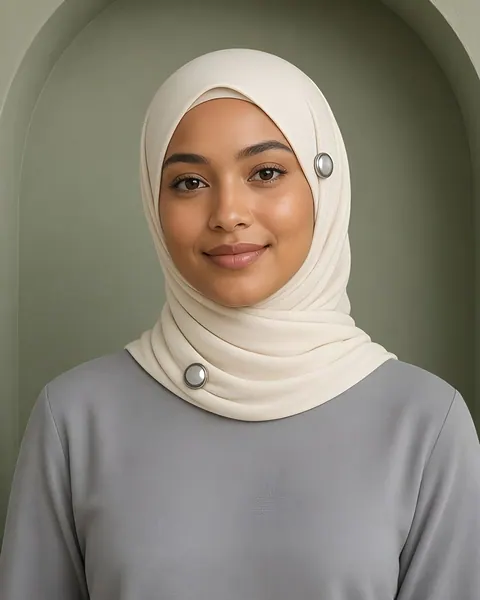 Broches magnéticos para hijab (set de 3) – Gris paloma – puesto