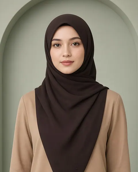 حجاب كريب المدينة – إسبريسو – أثناء الارتداء