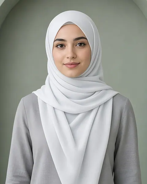 Hijab de crepé Medina – Blanco hielo – puesto