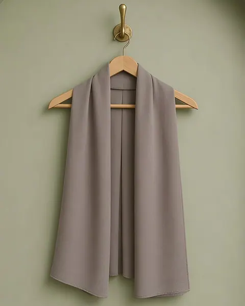 Hijab en crêpe Medina – Champignon – sur cintre