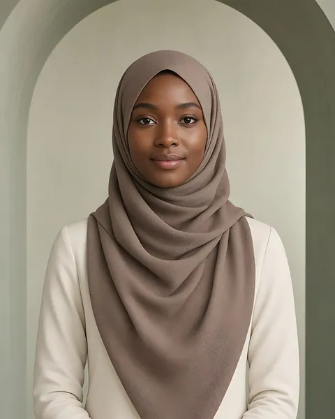 Hijab en crêpe Medina – Taupe – porté