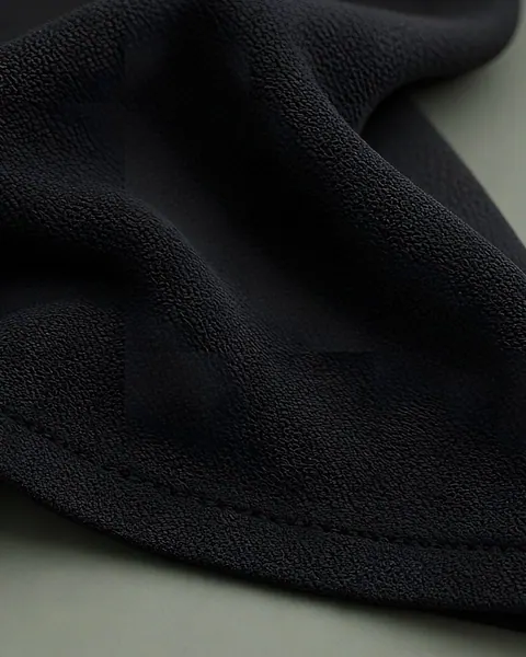 Jilbab aus Medina-Crêpe – Schwarz – Nahaufnahme des Stoffs