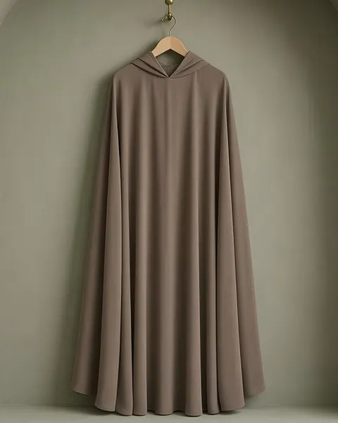 Jilbab aus Medina-Crêpe – Taupe, Taupe