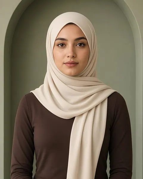 Hijab de punto premium – Crema – puesto