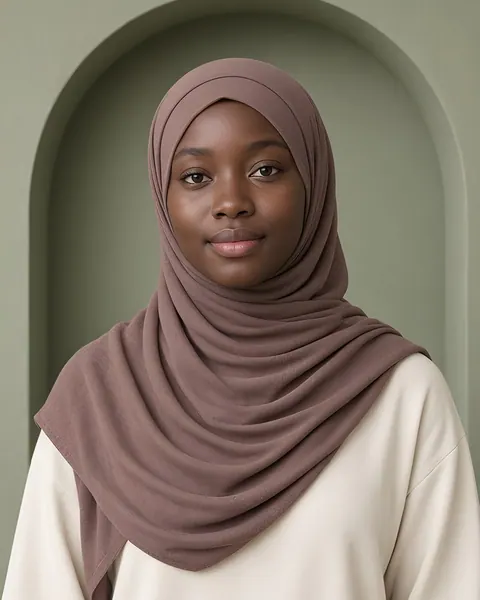 Hijab en jersey premium – Champignon – porté