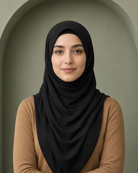2-in-1 turban hijab – Black – worn