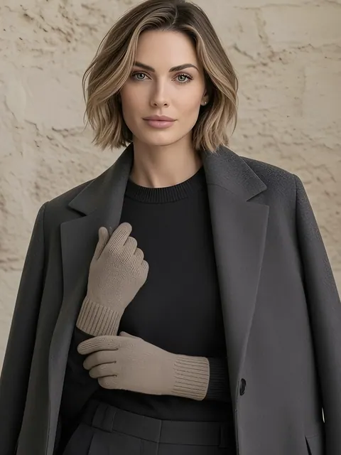 Guanti in cashmere – tortora, Cashmere · lavorato in Italia
