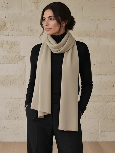 Sciarpa rasata in cashmere – beige, Cashmere · lavorato in Italia