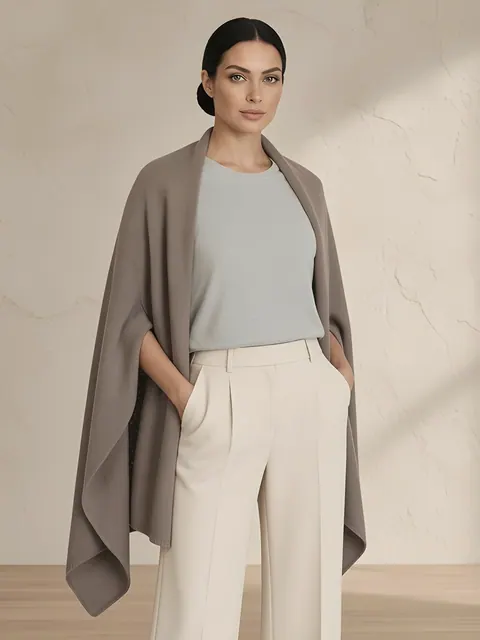 Cashmere stole – taupe, Cashmere · knitted in Italy