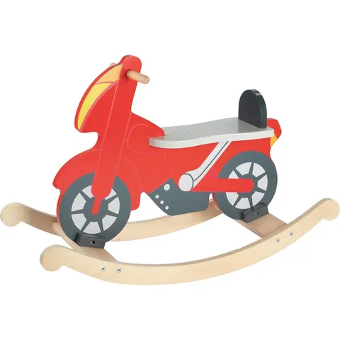 Houten hobbelmotor, rood – productfoto