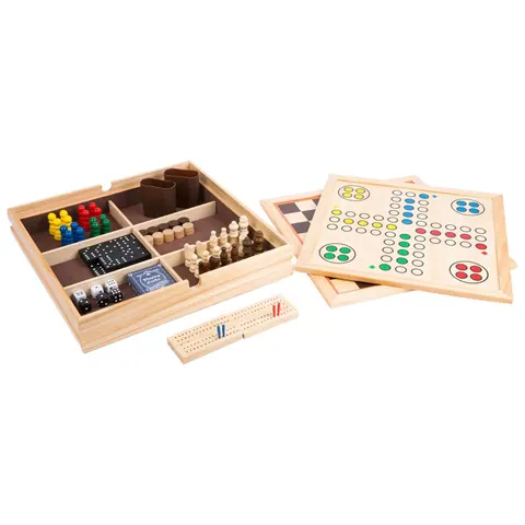 Wooden games set, 9 in 1