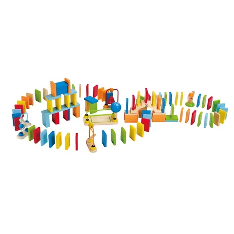 Domino run with bridge and bell, 100 pieces – one more view