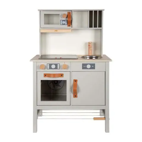 Cocinita de madera, gris – una vista más
