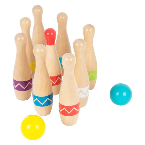 Wooden skittles, zigzag