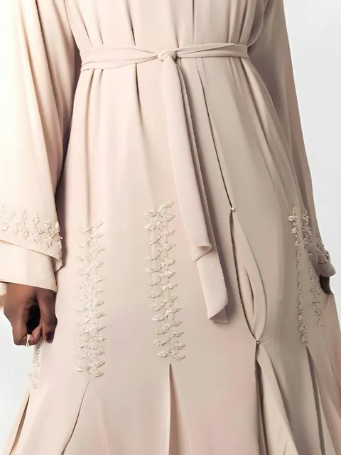 Farah open abaya – detail van stof en afwerking